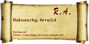 Rakovszky Arnold névjegykártya